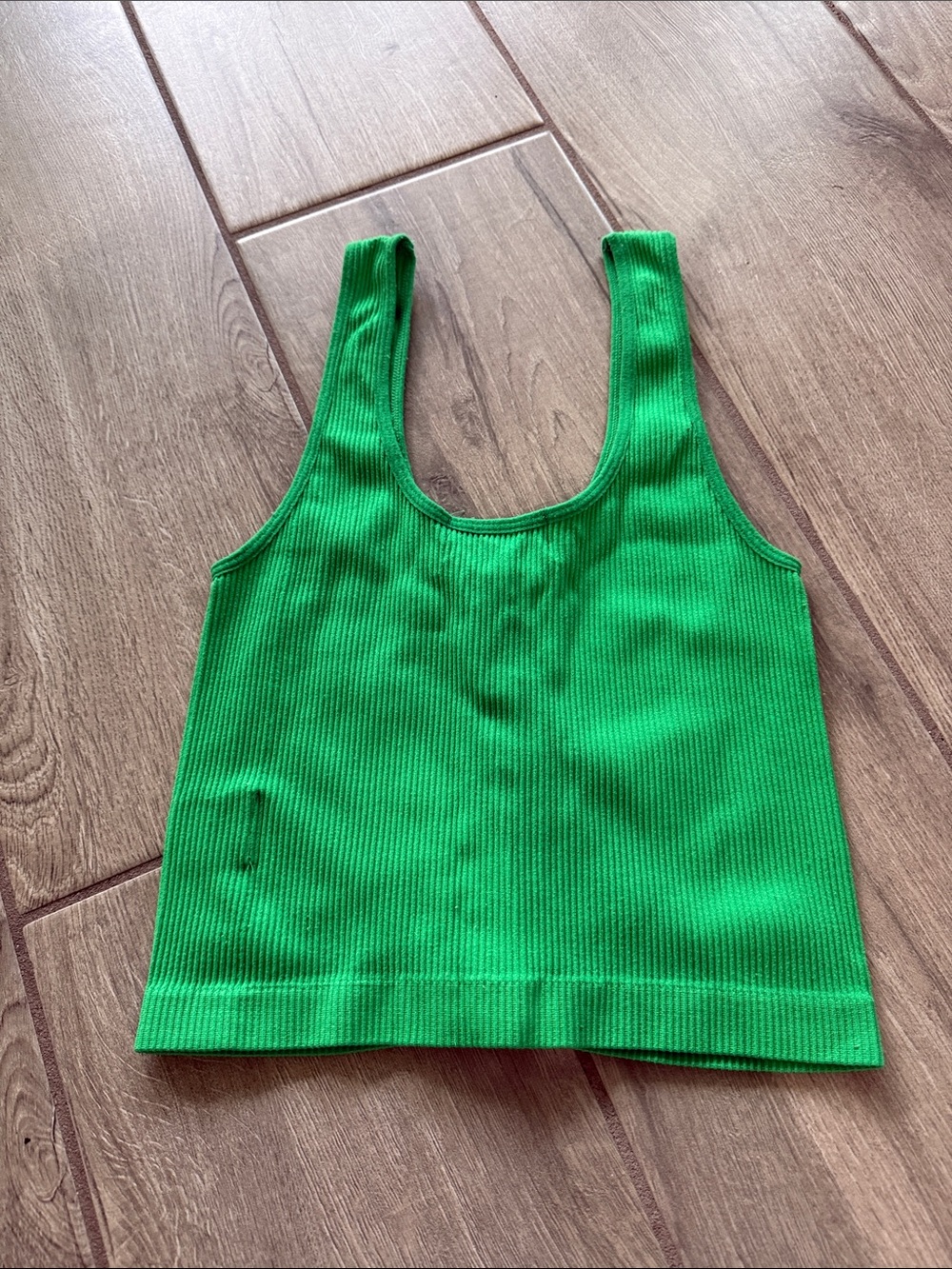 Green Ribbed Button-Front Tank - Picture 4 of 4